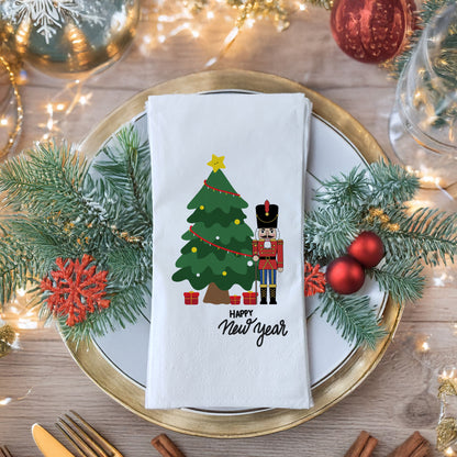 Nutcracker & Christmas Tree Yılbaşı Temalı Baskılı Peçete – 2026 Yeni Yıl Tasarımı | 33x33 cm, 20’li Paket