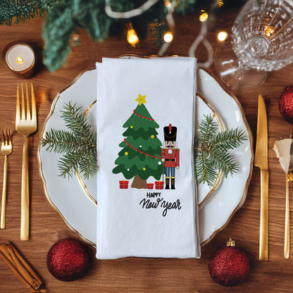 Nutcracker & Christmas Tree Yılbaşı Temalı Baskılı Peçete – 2026 Yeni Yıl Tasarımı | 33x33 cm, 20’li Paket