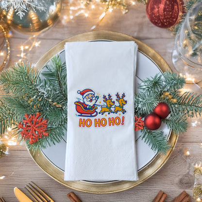 Ho Ho Ho! Çizgi Film Noel Baba & Ren Geyiği Baskılı Yılbaşı Peçete – 33x33 cm, 20’li Paket