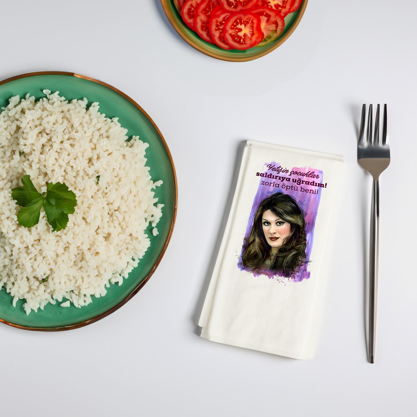 Kidzia Yeşilçam Desenli Baskılı Peçete – “Saldırıya Uğradım” Tasarım – 33x33 cm Garson Katlama (20'li Paket)