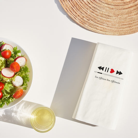 Kidzia Sen Affetsen Ben Affetmem Minimal Şarkı Çubuklu Baskılı Peçete – 20’li Paket | 33x33cm Selülozik