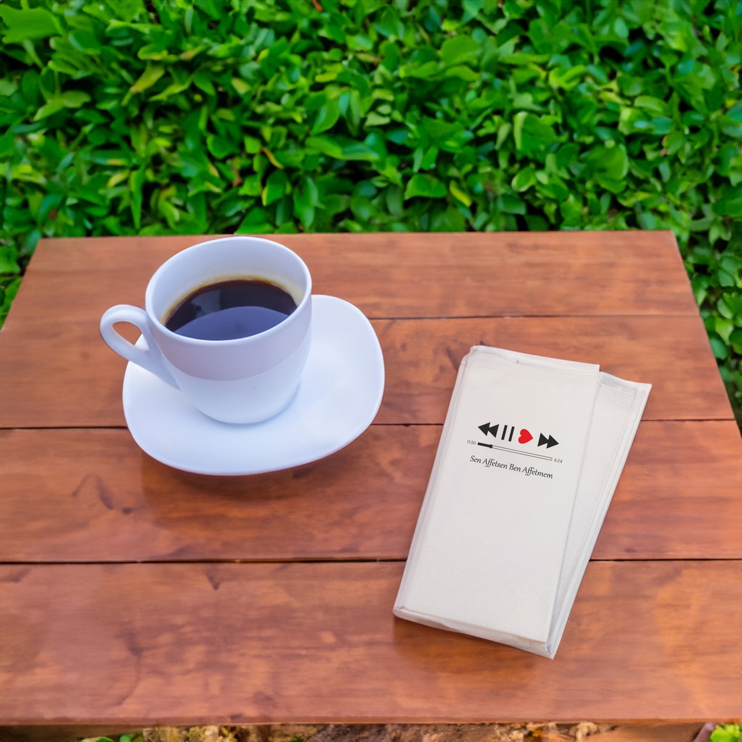 Kidzia Sen Affetsen Ben Affetmem Minimal Şarkı Çubuklu Baskılı Peçete – 20’li Paket | 33x33cm Selülozik