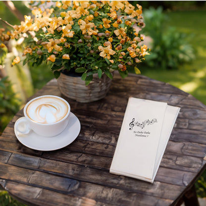 Kidzia – “Ee Daha Daha Nasılsınız?” Şarkı Sözlü Notalı Baskılı Peçete (33x33 cm – 20’li Paket)