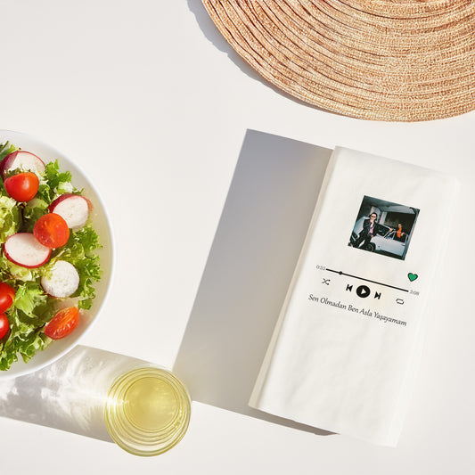 Kidzia Sen Olmadan Ben Asla Yaşayamam Şarkı Sözü Baskılı Peçete – 20'li Paket | 33x33cm