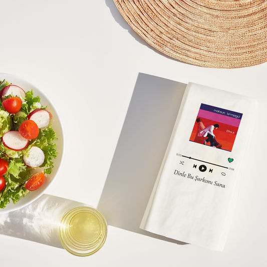 Dinle Bu Şarkım Sana – Müzik Player Tasarımlı Baskılı Peçete | 33x33cm Çift Katlı Selülozik | 20’li Paket