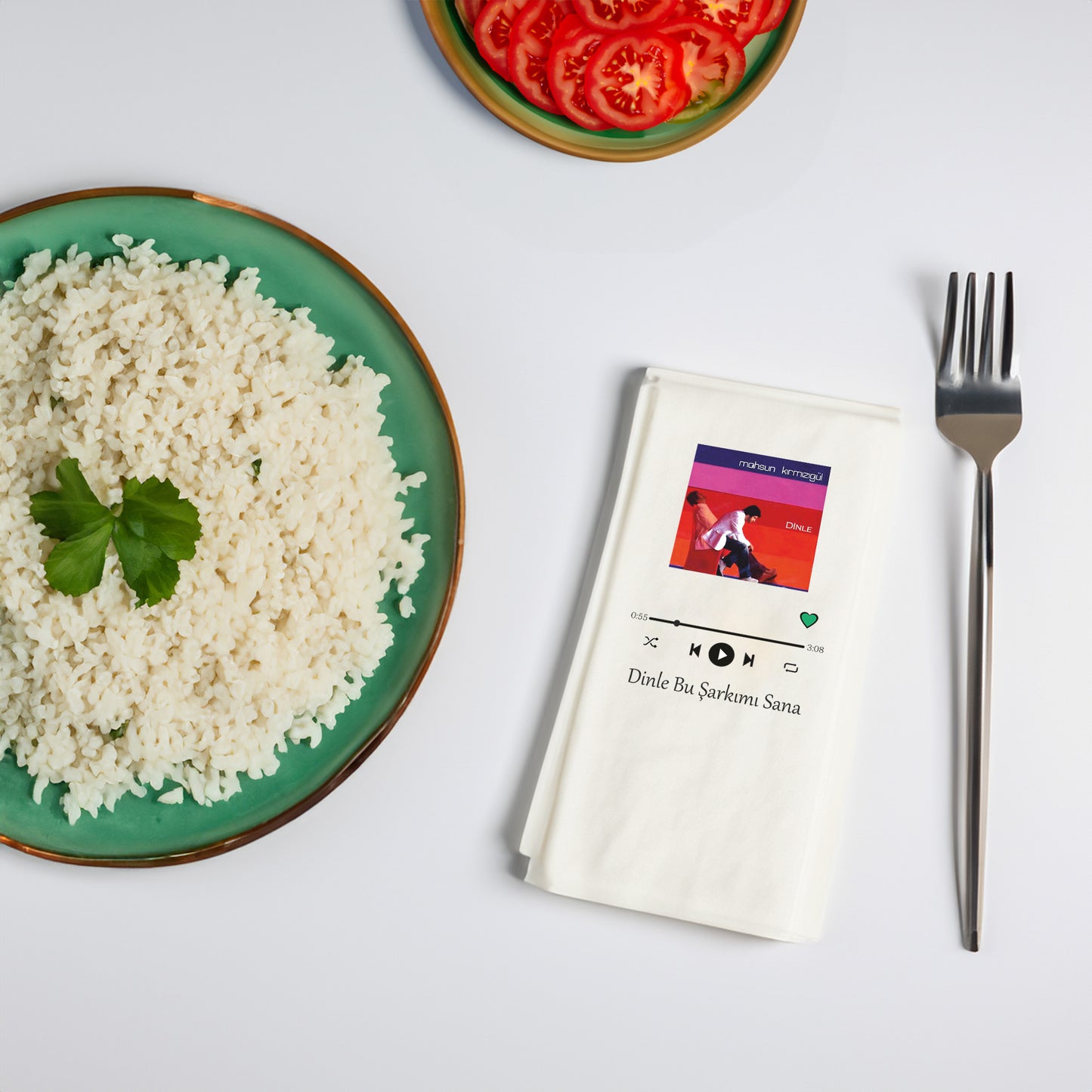 Dinle Bu Şarkım Sana – Müzik Player Tasarımlı Baskılı Peçete | 33x33cm Çift Katlı Selülozik | 20’li Paket