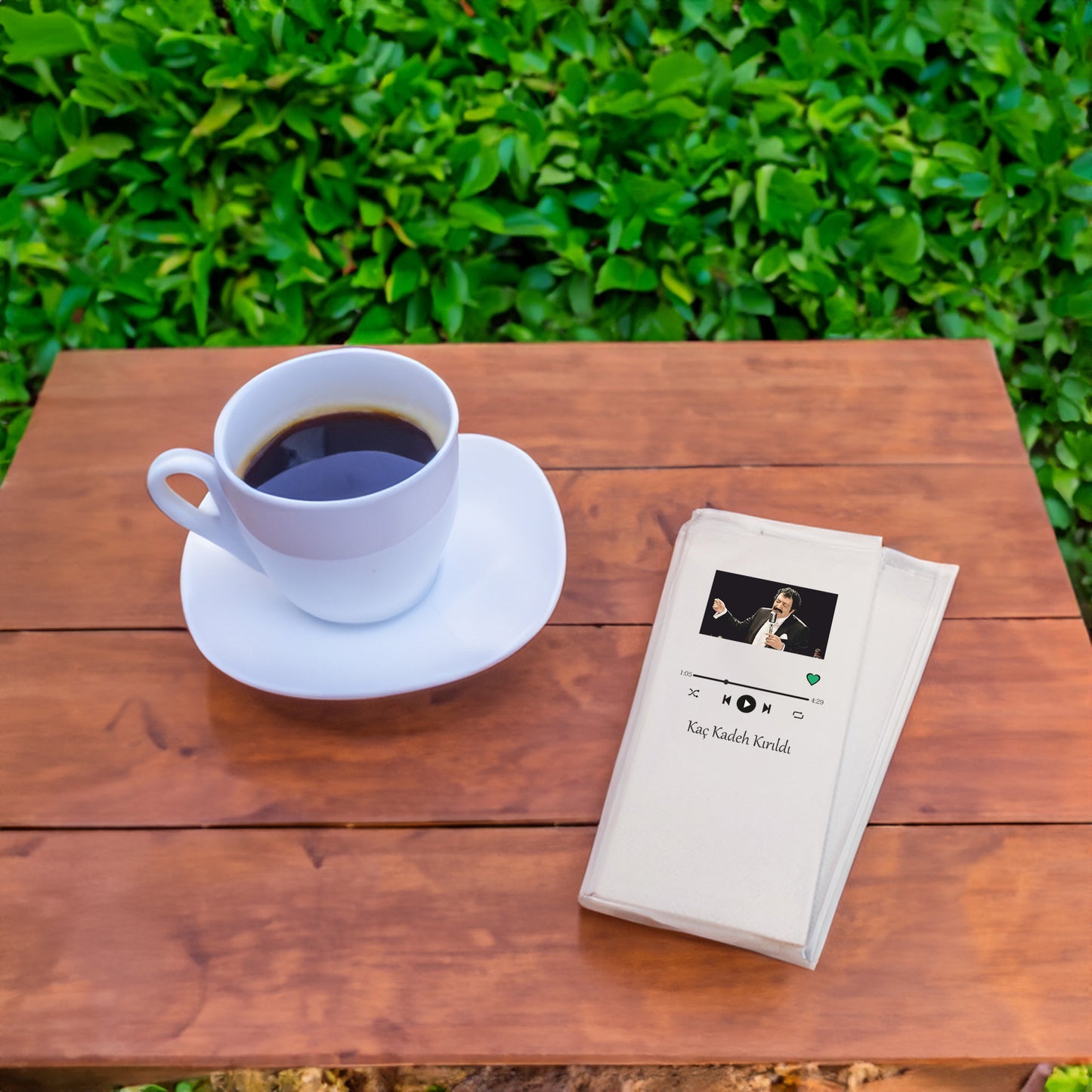 Kaç Kadeh Kırıldı Şarkı Temalı Baskılı Peçete – 33x33 cm | 20’li Paket