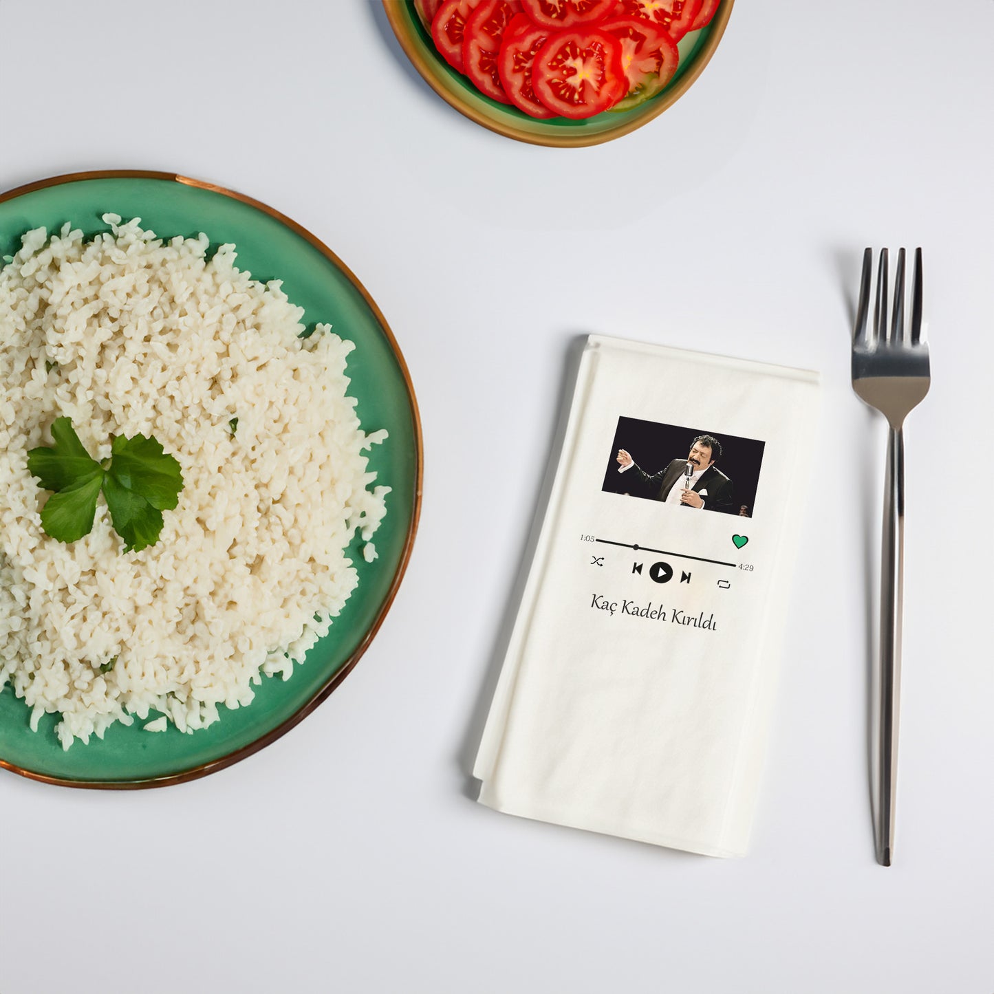 Kaç Kadeh Kırıldı Şarkı Temalı Baskılı Peçete – 33x33 cm | 20’li Paket