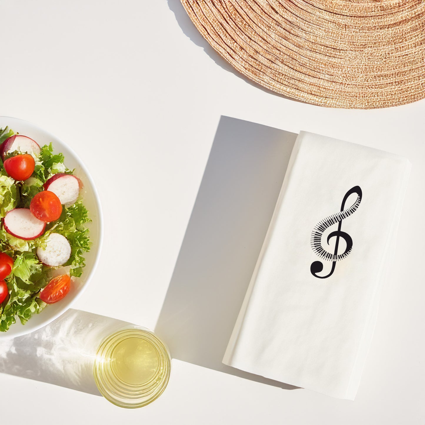 Sol Anahtarı Notalı Baskılı Peçete – 33x33cm Çift Katlı, Şık Müzik Temalı Peçete (20'li Paket)