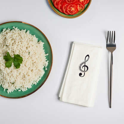 Sol Anahtarı Notalı Baskılı Peçete – 33x33cm Çift Katlı, Şık Müzik Temalı Peçete (20'li Paket)