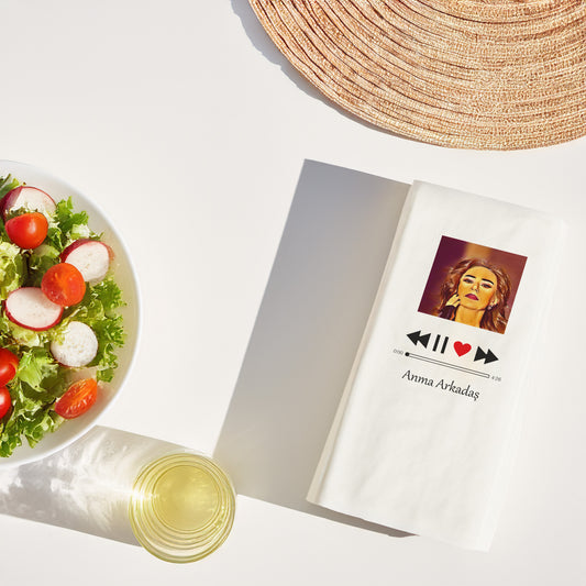 “Anma Arkadaş Şarkı Tasarımlı Baskılı Peçete – 33x33cm Müzik Temalı 20’li Paket”