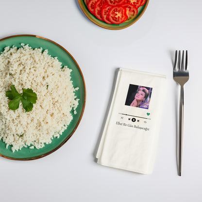 Elbet Bir Gün Buluşacağız Şarkı Temalı Baskılı Peçete – 33x33cm Çift Katlı, Müzik Konsept Masa Peçetesi (20’li Paket)