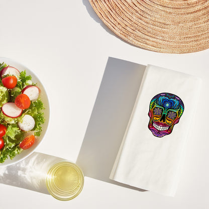 Mandala Skull Desenli 33x33 Baskılı Peçete – Renkli Boho Kafatası Tasarım, 20’li Paket