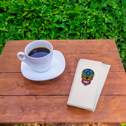 Mandala Skull Desenli 33x33 Baskılı Peçete – Renkli Boho Kafatası Tasarım, 20’li Paket