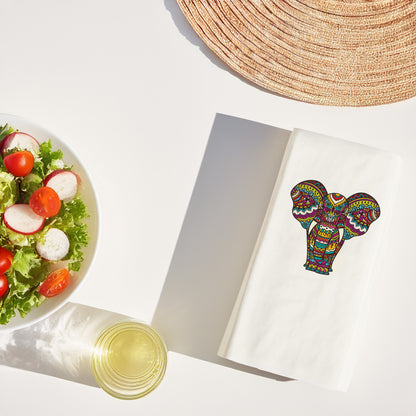 Mandala Fil Desenli Baskılı Peçete – 33x33cm Çift Katlı, Etnik Tasarım, 20’li Paket