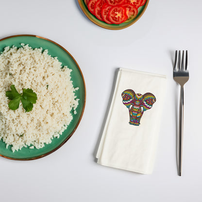 Mandala Fil Desenli Baskılı Peçete – 33x33cm Çift Katlı, Etnik Tasarım, 20’li Paket