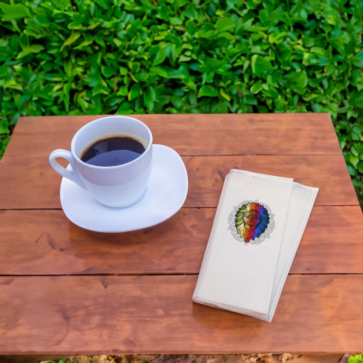 Mandala Aslan Desenli Baskılı Peçete – 33x33cm, Çift Katlı, 20’li Paket | Boho & Tribal Tasarım