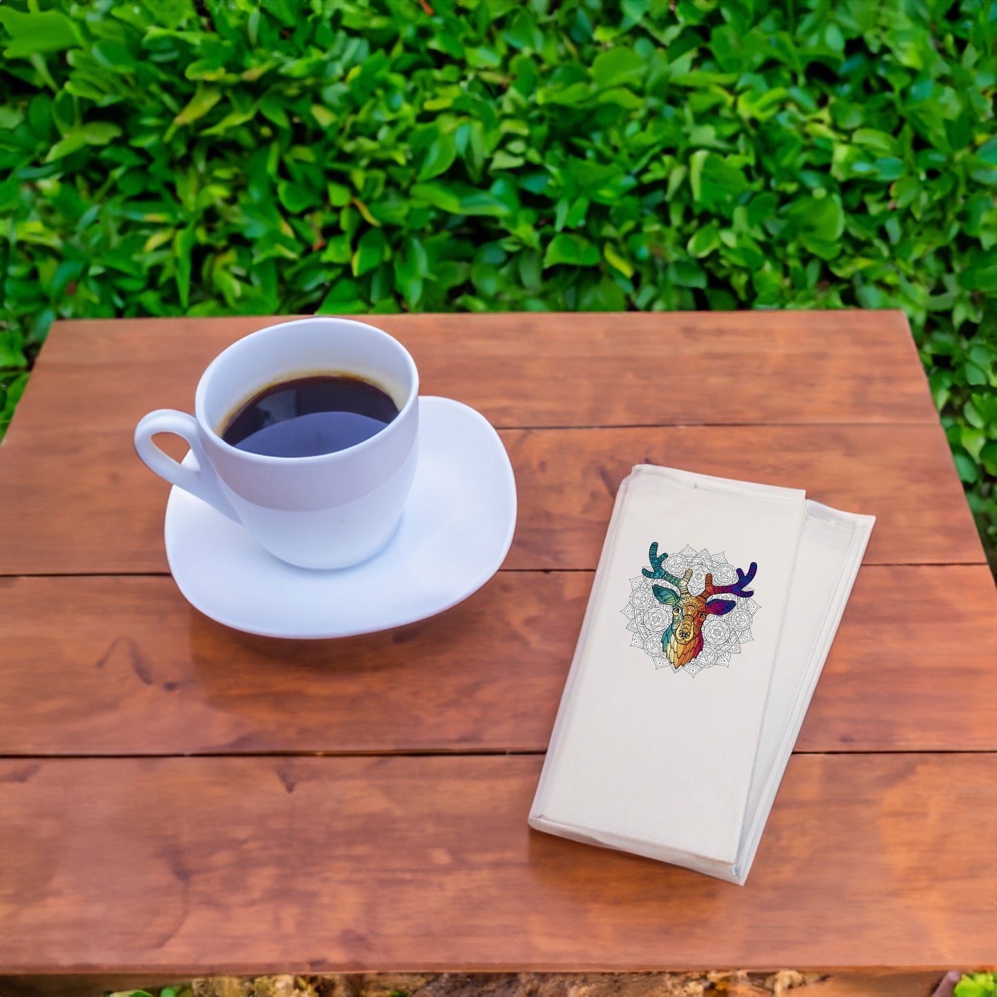 Mandala Geyik Desenli Baskılı Peçete – 33x33 cm | 20’li Paket | Çift Katlı Selülozik Peçete