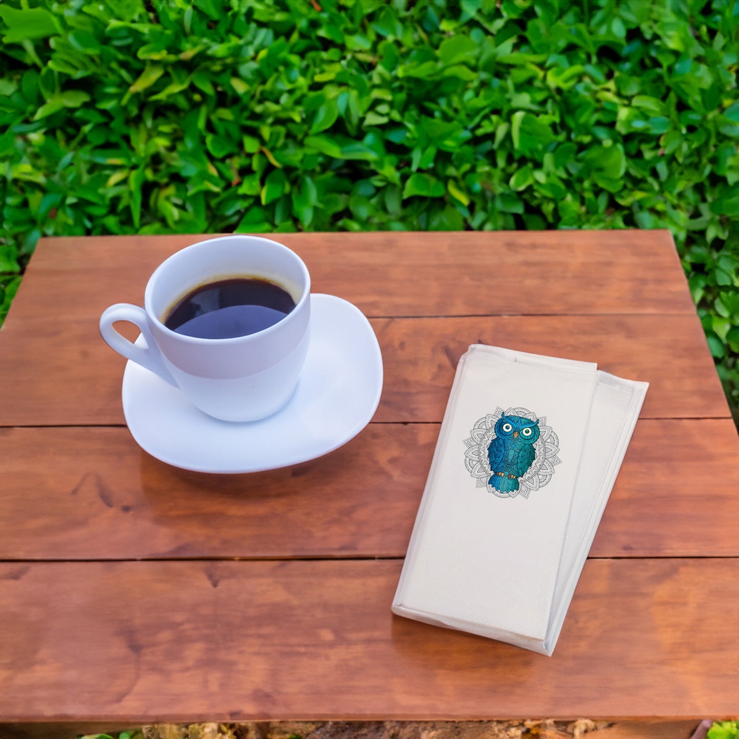 Mandala Baykuş Desenli Baskılı Peçete – 33x33 cm, Çift Katlı, 20’li Paket