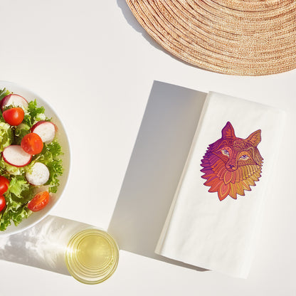 Mandalalı Tilki Desenli Renkli Baskılı Peçete – 33x33 cm, 20’li Paket | Çift Katlı Selülozik