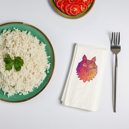 Mandalalı Tilki Desenli Renkli Baskılı Peçete – 33x33 cm, 20’li Paket | Çift Katlı Selülozik