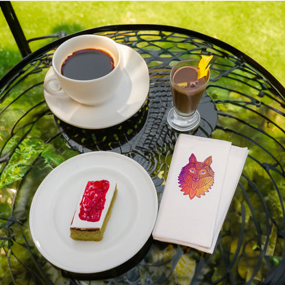 Mandalalı Tilki Desenli Renkli Baskılı Peçete – 33x33 cm, 20’li Paket | Çift Katlı Selülozik