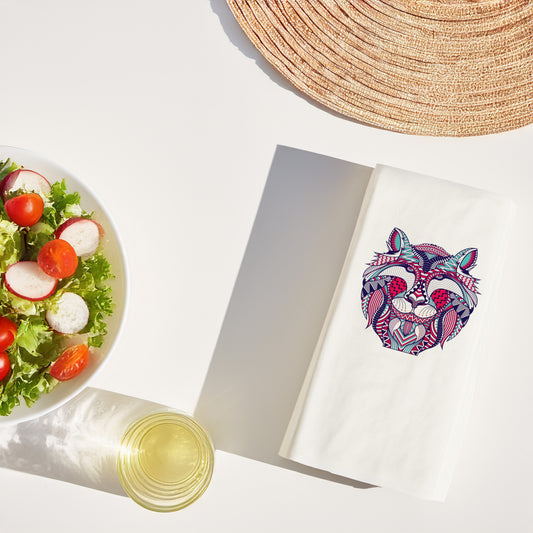 Mandala Kurt Desenli Renkli Baskılı Peçete – 33x33 cm Çift Katlı, 20’li Paket