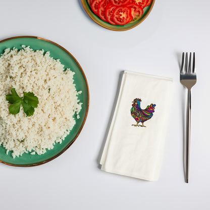 Mandala Renkli Tavuk Desenli 33x33cm Baskılı Peçete – 20’li Paket