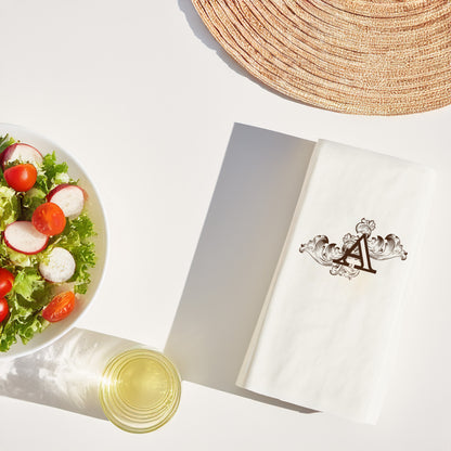 Monogram “A” Harfli Elegant Desenli Baskılı Peçete – 33x33cm, 20’li Paket