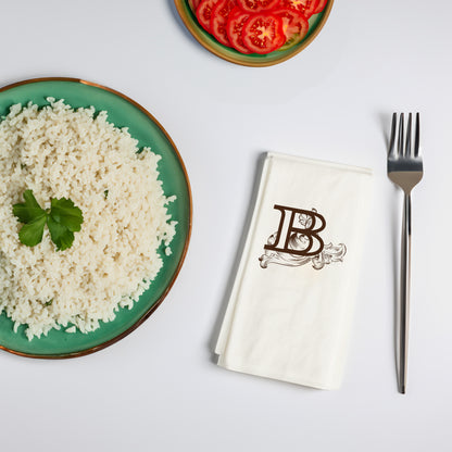 Monogram B Harfli Premium Baskılı Peçete – Zarif Vintage Desenli, 33x33cm, 20’li Paket