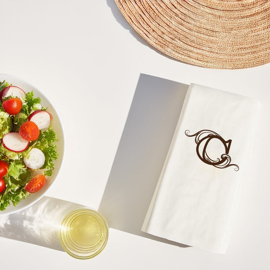 C Harfli Monogram Baskılı Peçete – 33x33cm, Çift Katlı, Şık Dekoratif Harf Peçete (20’li Paket)