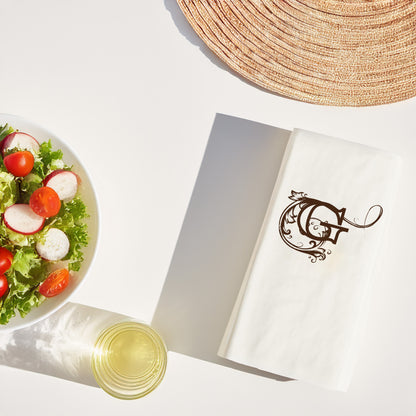 G Harfi Monogram Desenli Lüks Baskılı Peçete – 33x33cm, Çift Katlı, 20’li Paket