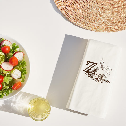 Z Harfi Monogram Desenli Lüks Baskılı Peçete – 33x33cm Çift Katlı, 20’li Paket