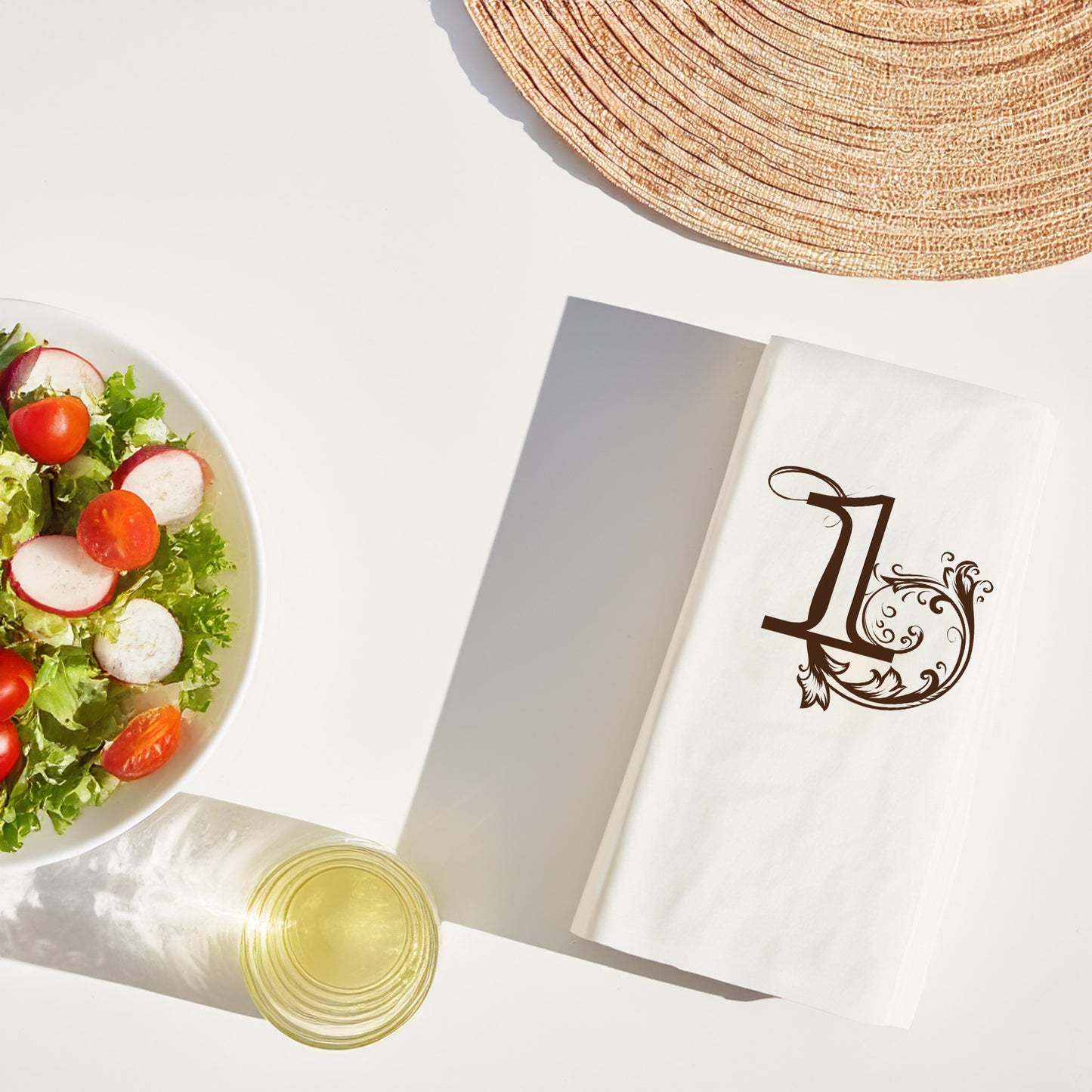 Monogram 1 Rakamı Desenli Şık Baskılı Peçete – 33x33cm Çift Katlı, 20’li Paket