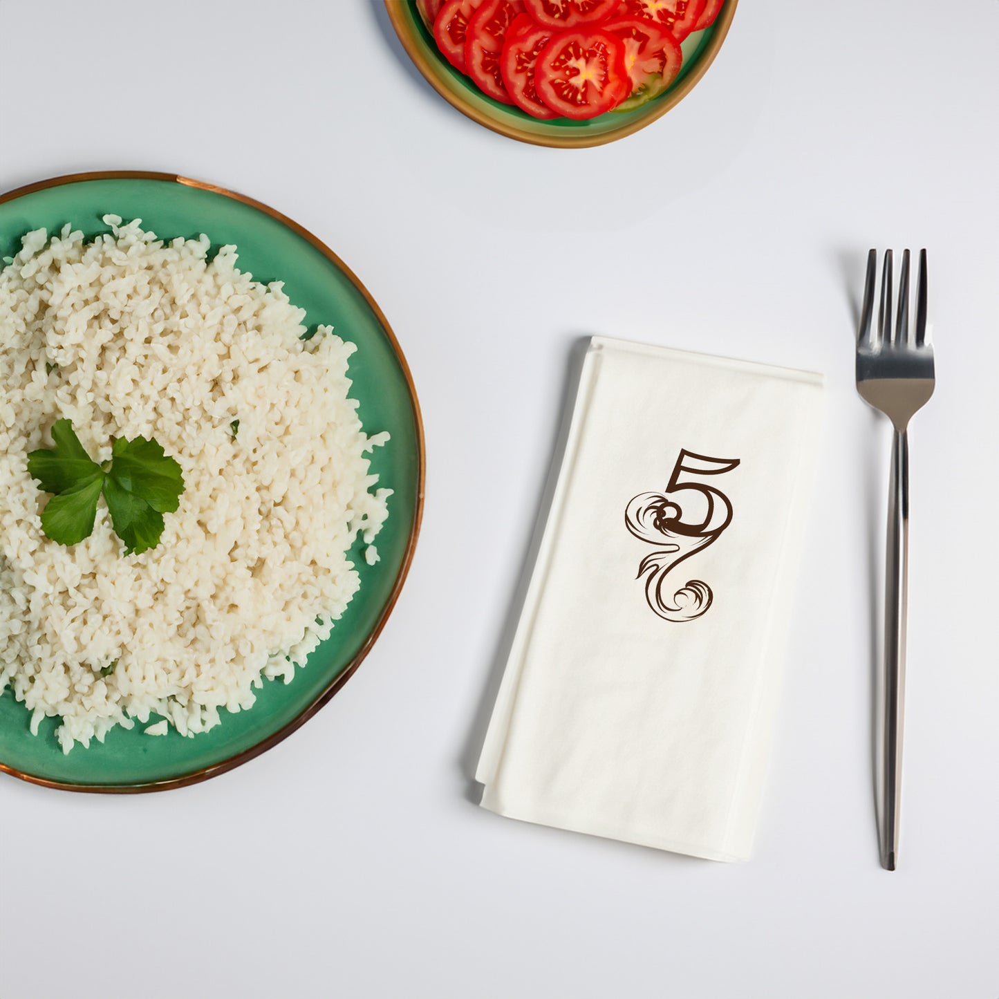 Monogram “6” Desenli Baskılı Peçete – 33x33cm Çift Katlı, 20’li Paket | Modern & Şık Masa Dekorasyonu