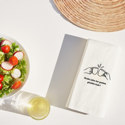 Kahve Desenli Baskılı Peçete – Modern Minimal Kahve İkon Tasarım