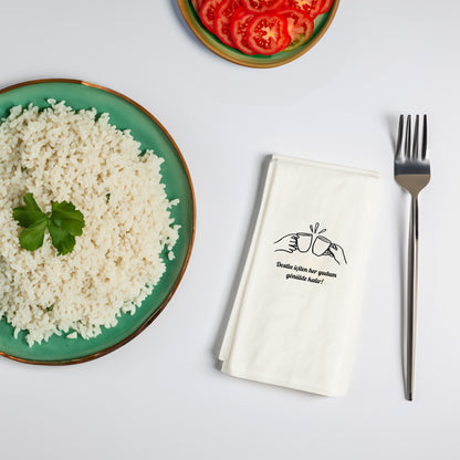 Kahve Desenli Baskılı Peçete – Modern Minimal Kahve İkon Tasarım