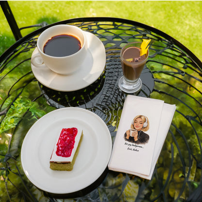 Kahve Keyfi Temalı Baskılı Peçete – Müzik Eşliğinde Kahve Tasarımı