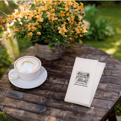 Dostluk Temalı Baskılı Peçete – Birlikte Kahve Keyfi Eskiz Tasarım