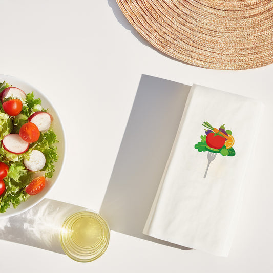 Diyet & Sağlıklı Yaşam Temalı Baskılı Peçete – 33x33cm Çift Katlı, 20’li Paket | Fresh Sebzeli Tasarım