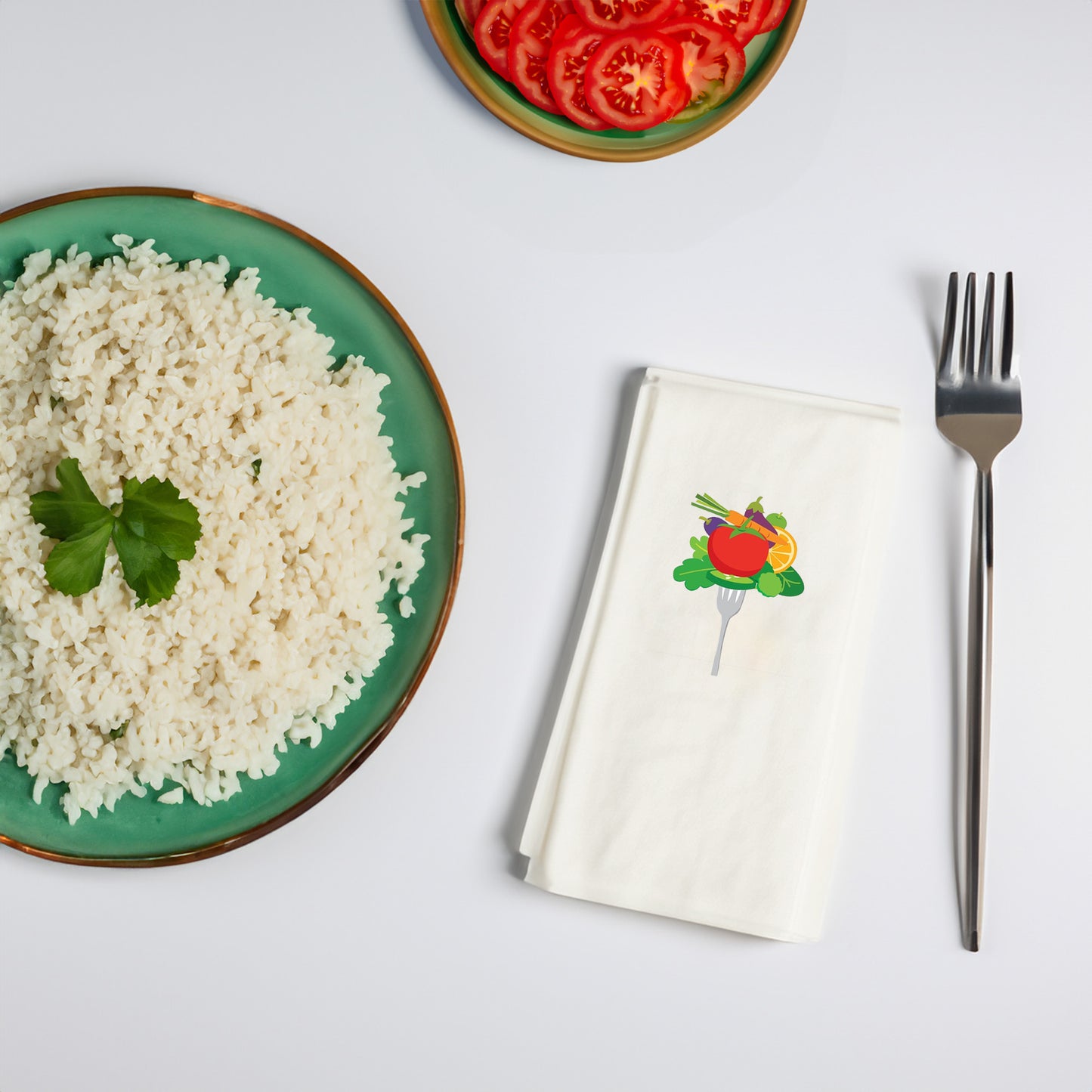 Diyet & Sağlıklı Yaşam Temalı Baskılı Peçete – 33x33cm Çift Katlı, 20’li Paket | Fresh Sebzeli Tasarım