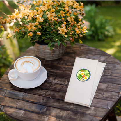 Protein Bowl Temalı Baskılı Peçete – 33x33cm Çift Katlı, 20’li Paket | Healthy Bowl & Fit Menü Sunum Peçetesi