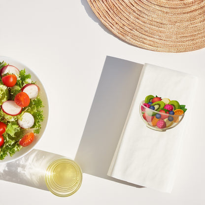 Meyve Kasesi Temalı Baskılı Peçete – 33x33cm Çift Katlı, 20’li Paket | Fruit Bowl & Healthy Food Sunum Peçetesi