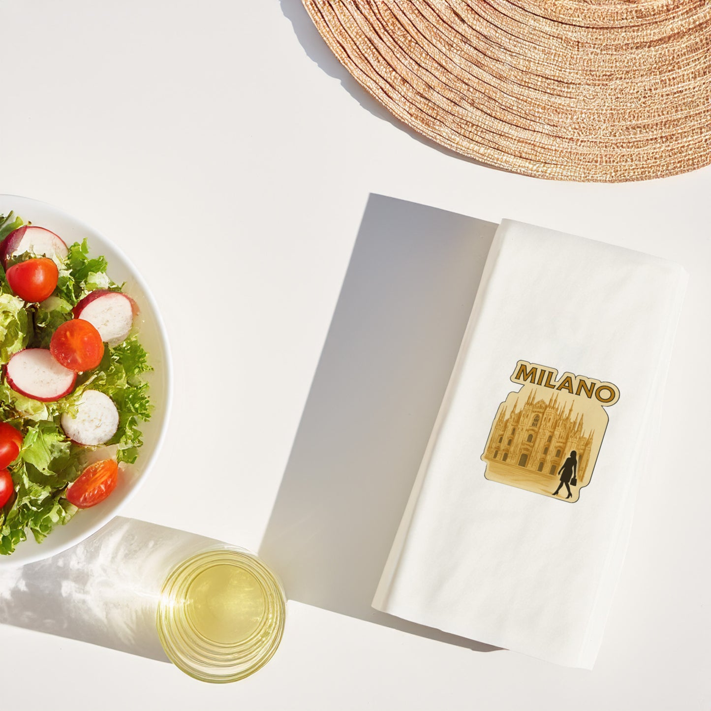 Milano Şehir Desenli Baskılı Peçete | Duomo Motifli İtalya Temalı Sofra Peçetesi