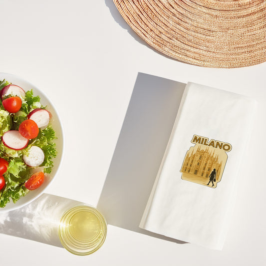 Milano Şehir Desenli Baskılı Peçete | Duomo Motifli İtalya Temalı Sofra Peçetesi
