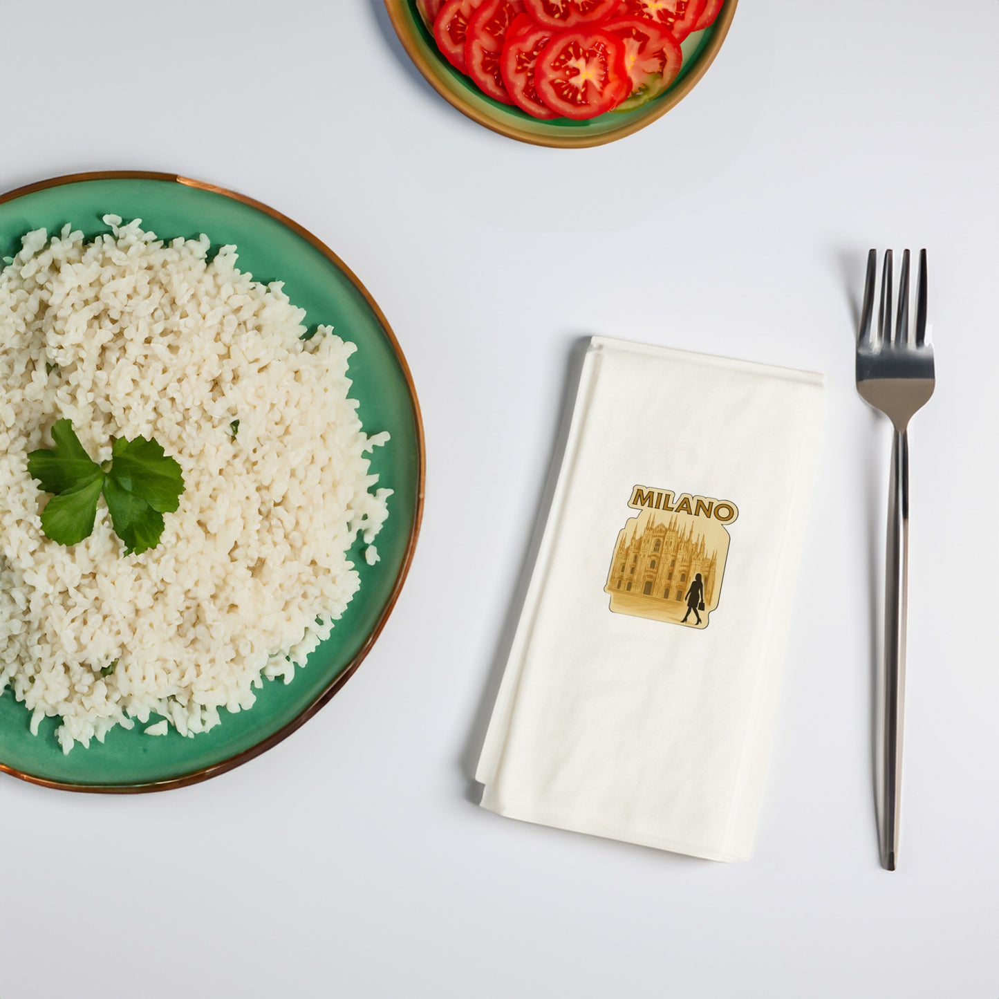 Milano Şehir Desenli Baskılı Peçete | Duomo Motifli İtalya Temalı Sofra Peçetesi