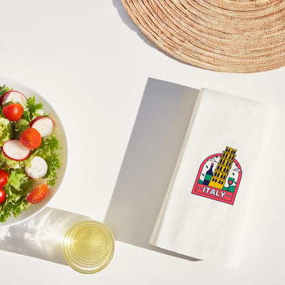 Italy Ülke Desenli Baskılı Peçete | Pisa Kulesi Motifli İtalya Temalı Sofra Peçetesi