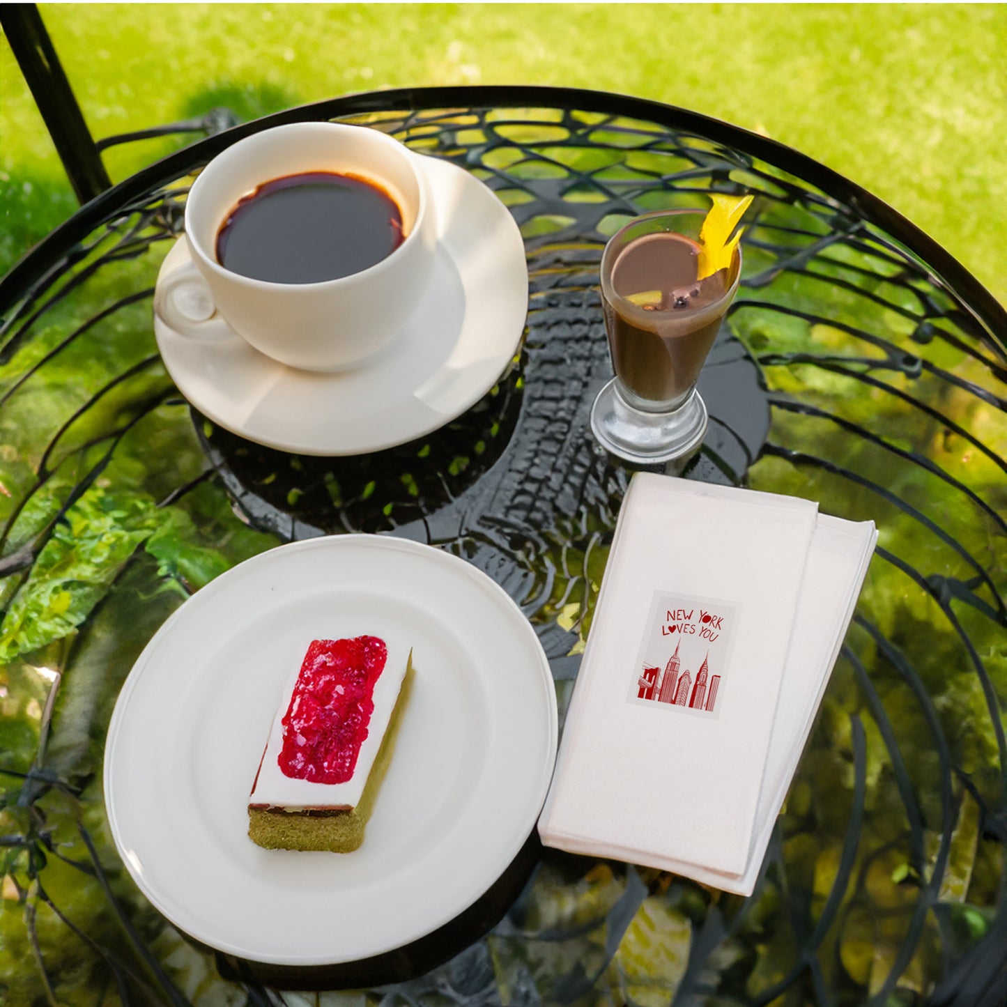 New York Şehir Desenli Baskılı Peçete | New York Loves You Yazılı Sofra Peçetesi