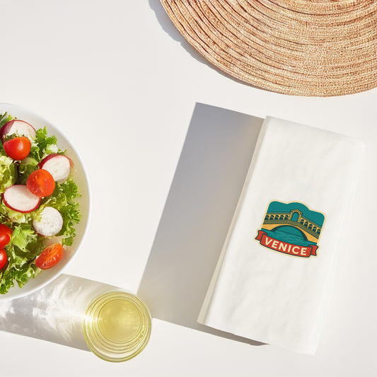 Venice Şehir Desenli Baskılı Peçete | Venedik Köprü Temalı Sofra Peçetesi