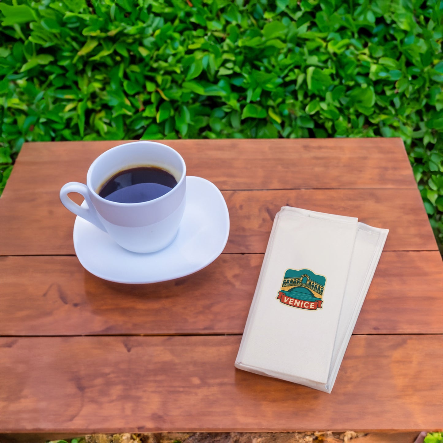 Venice Şehir Desenli Baskılı Peçete | Venedik Köprü Temalı Sofra Peçetesi